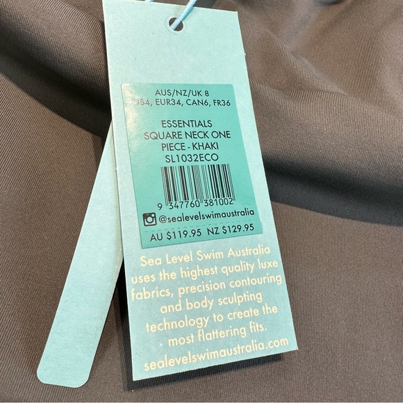 Sea Level Square Neck One-Piece Swimsuit, Size 4 - Picture 6 of 6